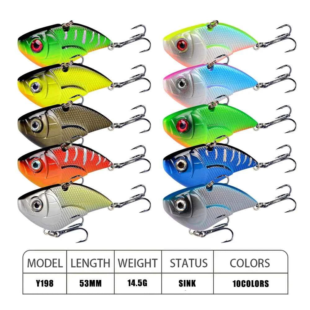 Sinking Vibration Fishing Lure 5.3cm 14.5g Hard Crankbait for Bass Sea