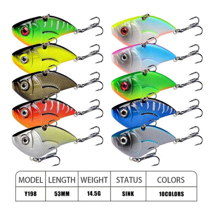 Sinking Vibration Fishing Lure 5.3cm 14.5g Hard Crankbait for Bass Sea