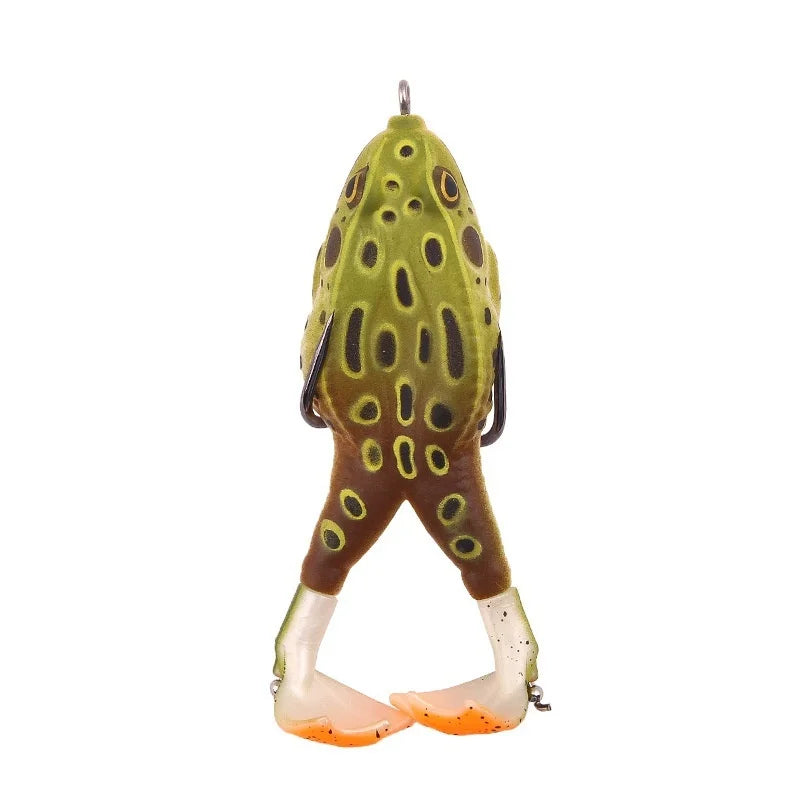 FLYSAND Frog Lure Soft Tube Bait With Hooks Topwater 3D Eyes Carp Fishing
