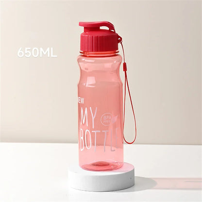 650ml Water Bottle Outdoor Color Transparent Cold Water Cup Large Capacity Gift Plastic Sports Kettle Portable And Compact