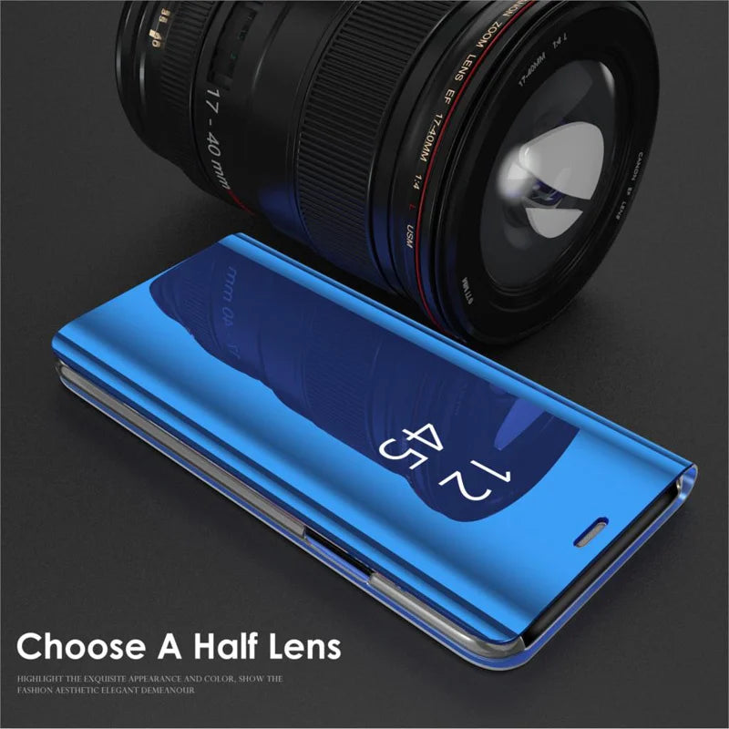 Mirror Flip Cases For Samsung Galaxy S25 EDGE S24 S23 S22 S21 S20 Ultra Plus Case For Samsung S24 S23 S21 FE Note 20 Ultra Cover