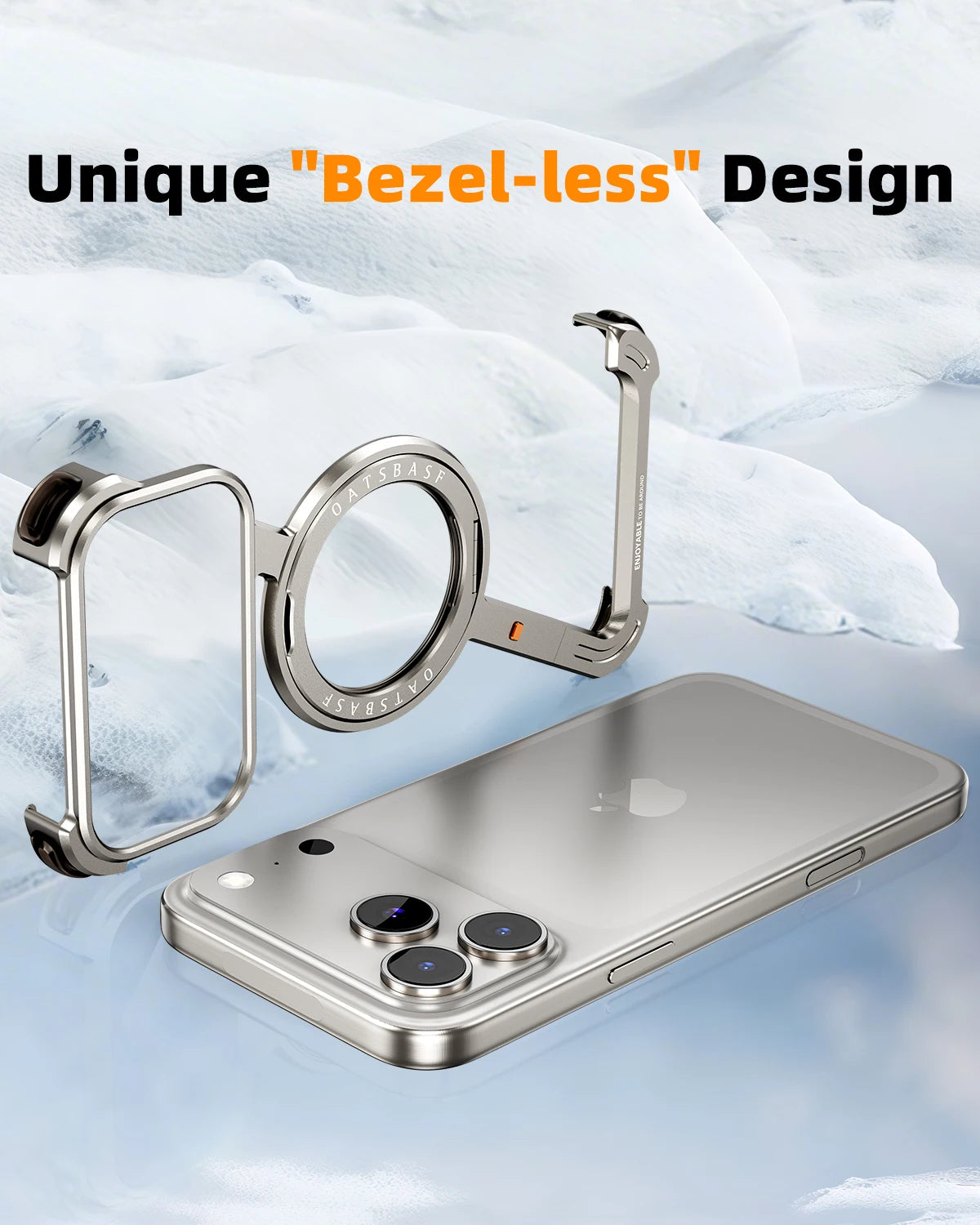 Eary Z Case for iPhone 17 Pro Max Air Phone Case Frameless with 360°Rotation Magnetic Stand Magsafe Shockproof Protective Cover