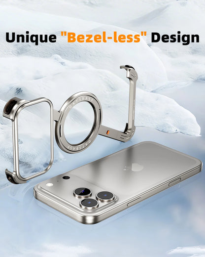 Eary Z Case for iPhone 17 Pro Max Air Phone Case Frameless with 360°Rotation Magnetic Stand Magsafe Shockproof Protective Cover