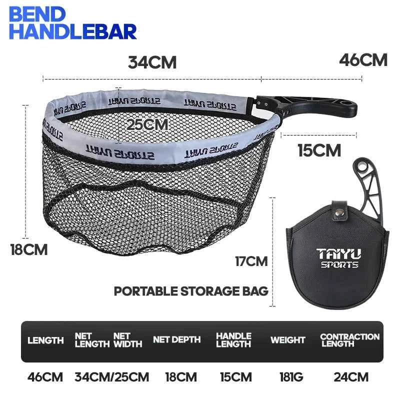 Taiyu Folding Small Fishing Net With Bag ABS Grip Integrated Hook Adhesive Net
