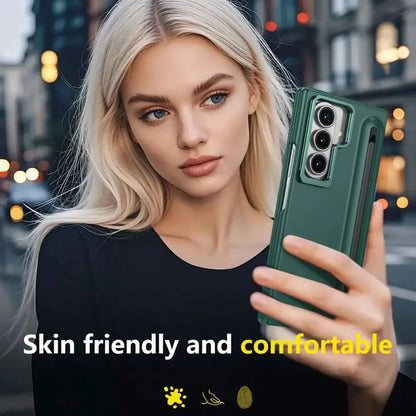 Phone case with S Pen for Galaxy Fold6 Fold5 Built in Screen Protector Phone Cover with Foldable Kickstand Fold4 Fold3  Cover