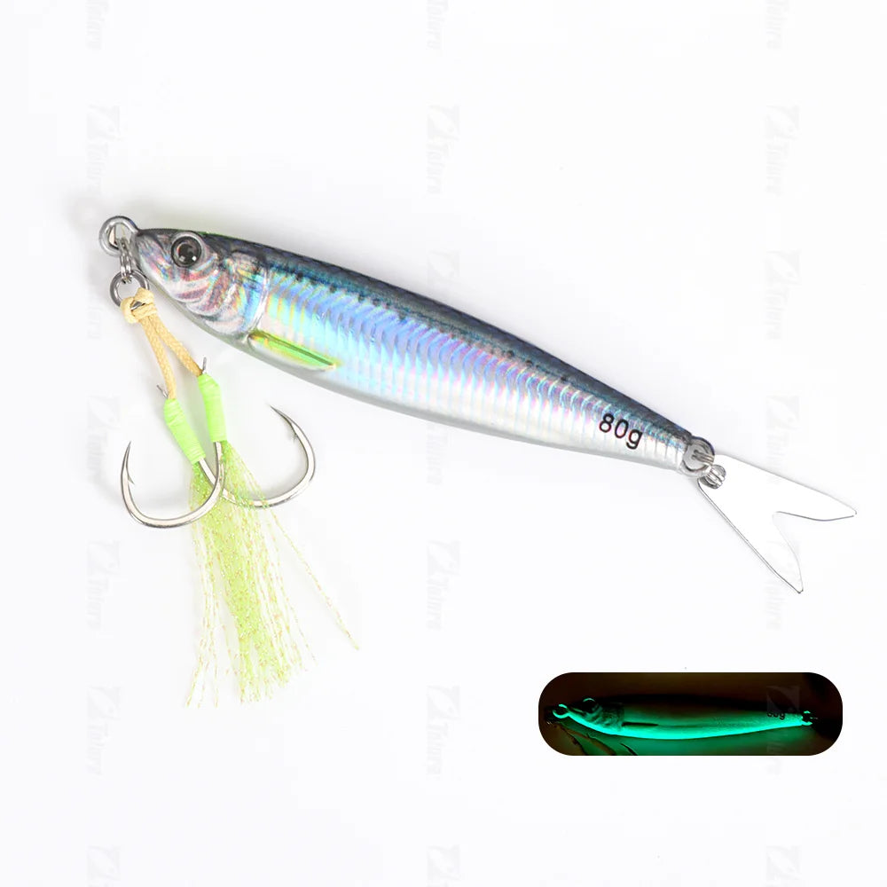 Tolu 2024 3D Printed Fast Sinking Metal Jig Lure Saltwater Shore Casting 20g 80g