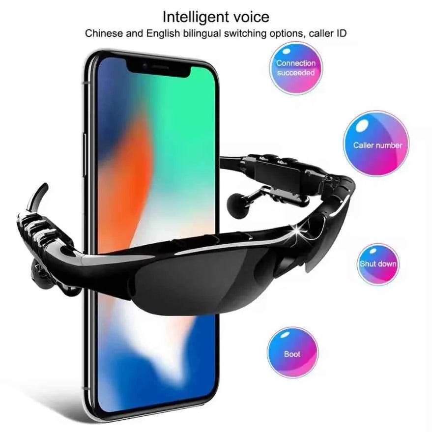 Bluetooth Smart Glasses Headset With Mic For Driving And Sports Noise Reduction