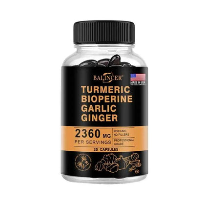 Turmeric Ginger Piperine 2360Mg Black Pepper Digestive Immune Support Supplement