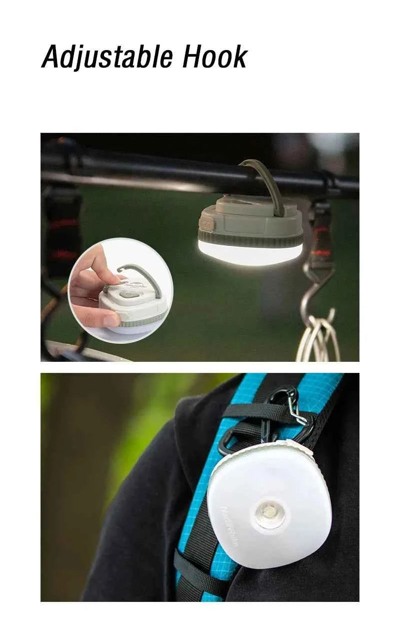 Naturehike 2025 Running Sports USB Lamp Ultralight Waterproof Tent Hanging Light Multiple Modes Battery Hanging Magnet Light