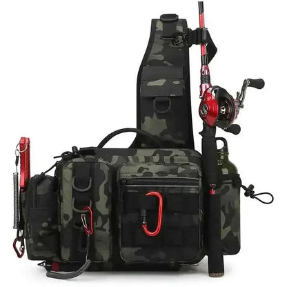 Fly Fishing Tackle Backpack With Rod Holder Lure Box Gear Storage Bag