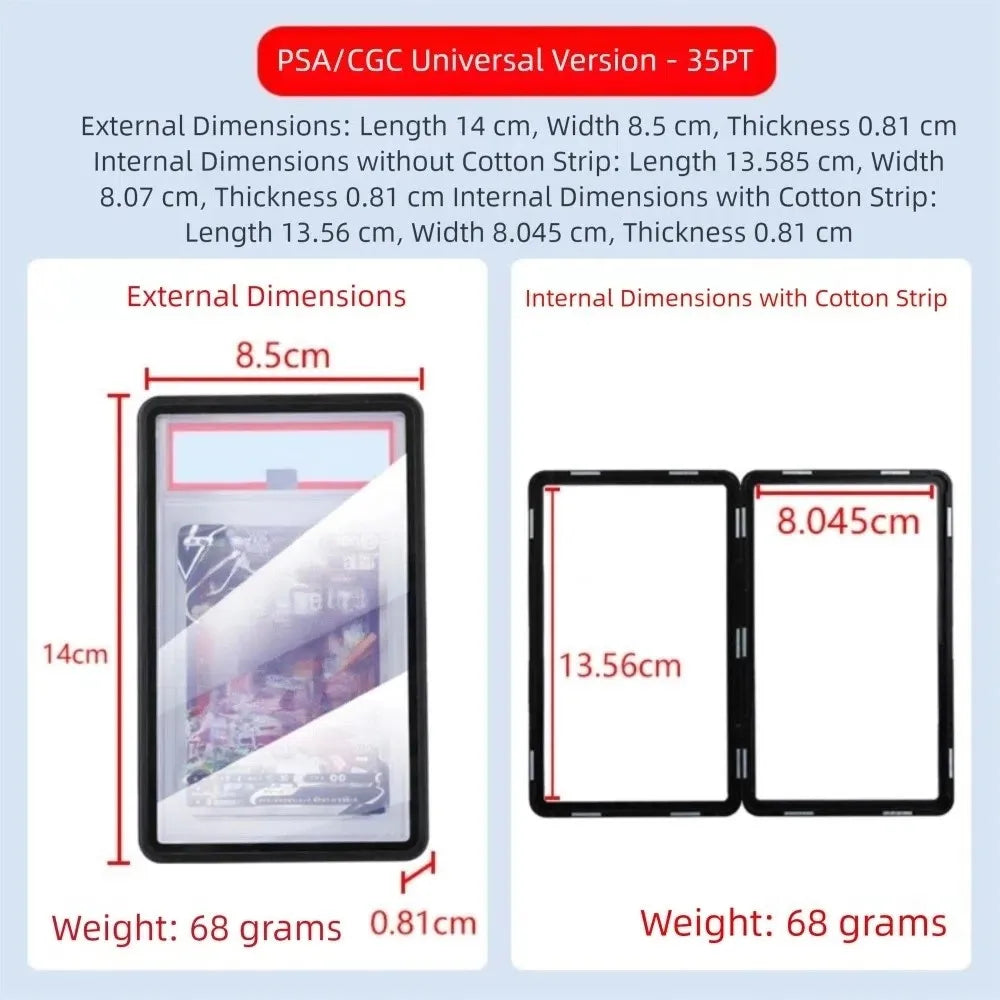 Aluminium Frame PSA/CGC Graded Cards Protector UV Protection Double-sided Glass Card Protective Case Transparent Durable