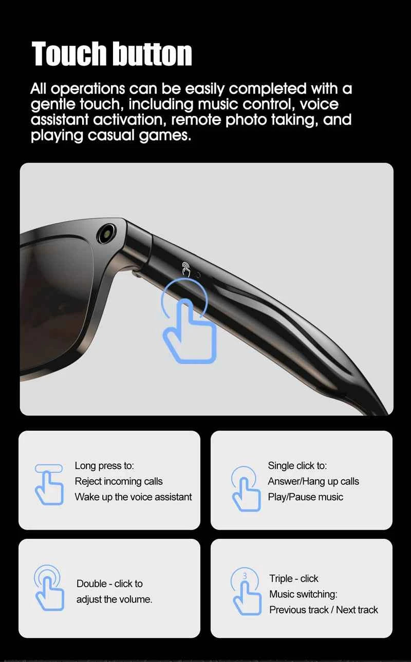 Xiaomi 4K AI Smart Glasses With HD Camera Bluetooth Translate Voice Assistant