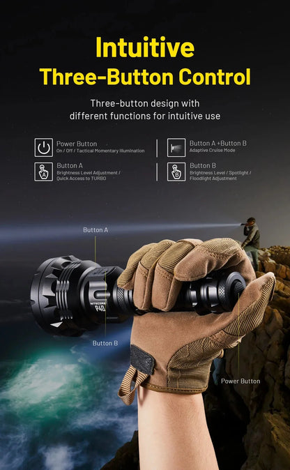 NITECORE Flashlight P40 seraching light Hunting  2000 lumens Ultra Bright Long Range flashlamp included wireless remote switch