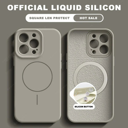 Luxury Liquid Silicone Magnetic Phone Case For iPhone 15 14 16 Plus 16E 11 12 13 16 Pro Max SE4 Magsafe Charge Protector Cover