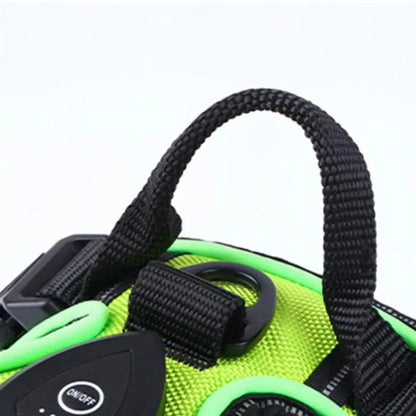 Light Up LED Dog Harness Rechargeable Adjustable Luminous Pet Chest Strap Soft Flashing Dog Glow Vest for Night Walking