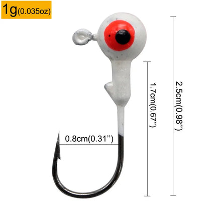 Colorful Jig Head Hooks For Soft Worm Lures 1g 1.8g 3.5g 5g 7g 5pcs Bag