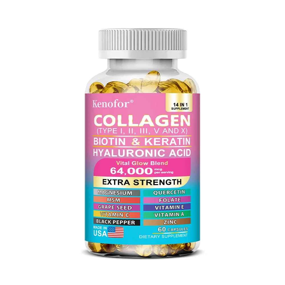 14 In 1 Collagen Capsules Biotin Keratin For Skin Hair Nails Anti Aging