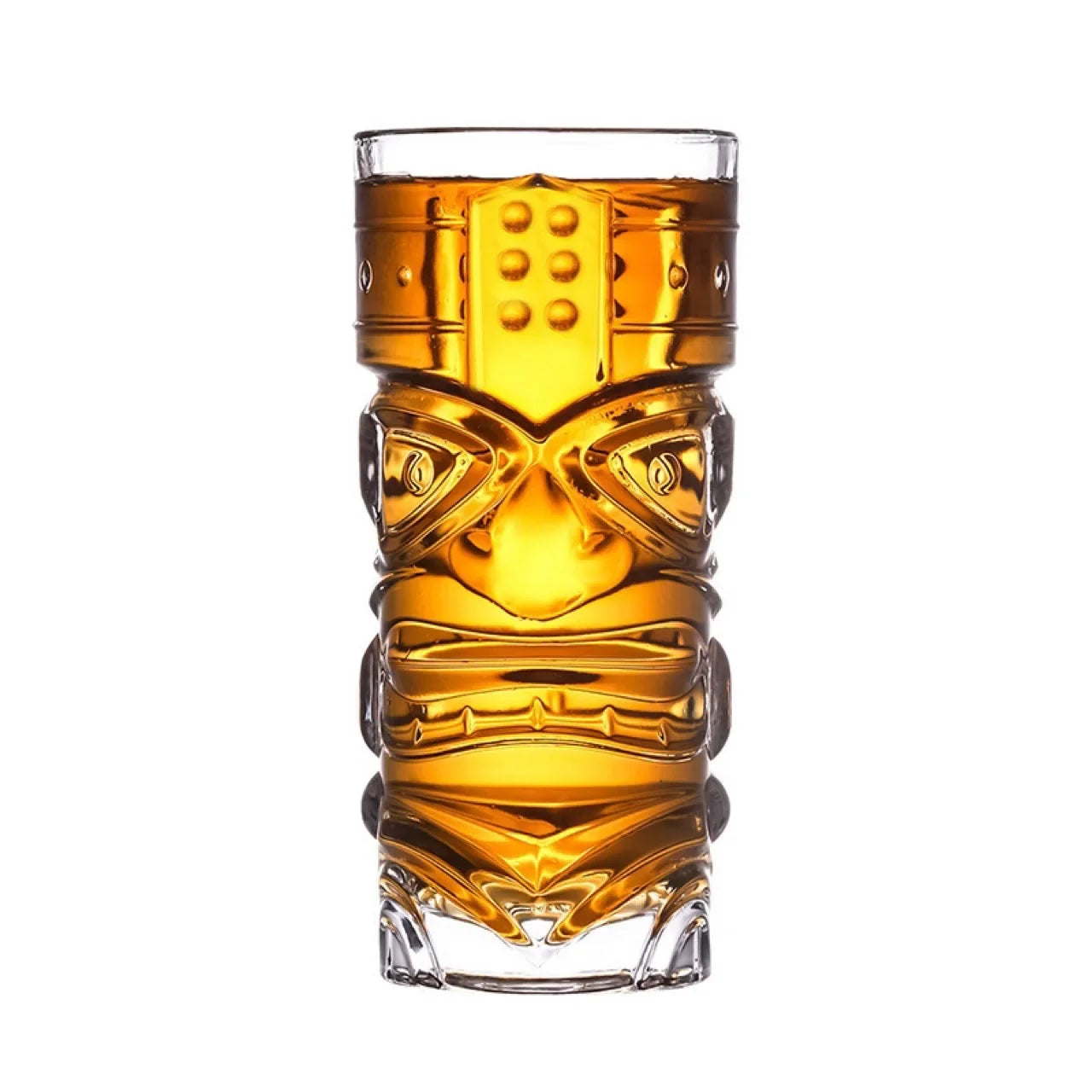 1PC Crystal Glass Large Bar Tiki Cup Tiki Cup Hawaii Cocktail Cup Ghost Face Cup High Beauty Creation Water Cup