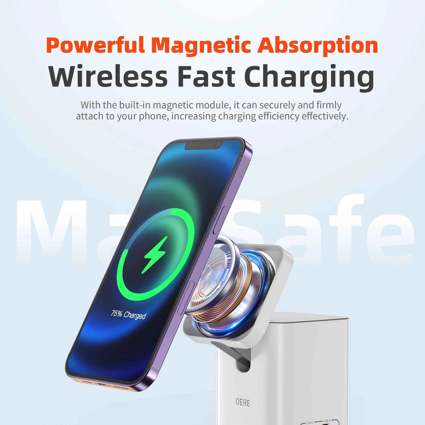 QERE Magnetic Wireless Charger Fast Charging Portable Foldable Mini Charger