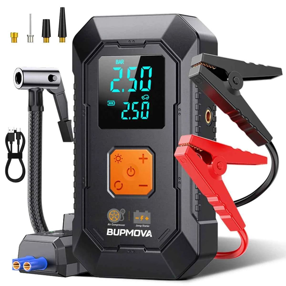 4 In 1 8000A Car Jump Starter 150PSI Air Pump Car Battery Booster Engine Starting Device Tire Air Compressor Power Bank
