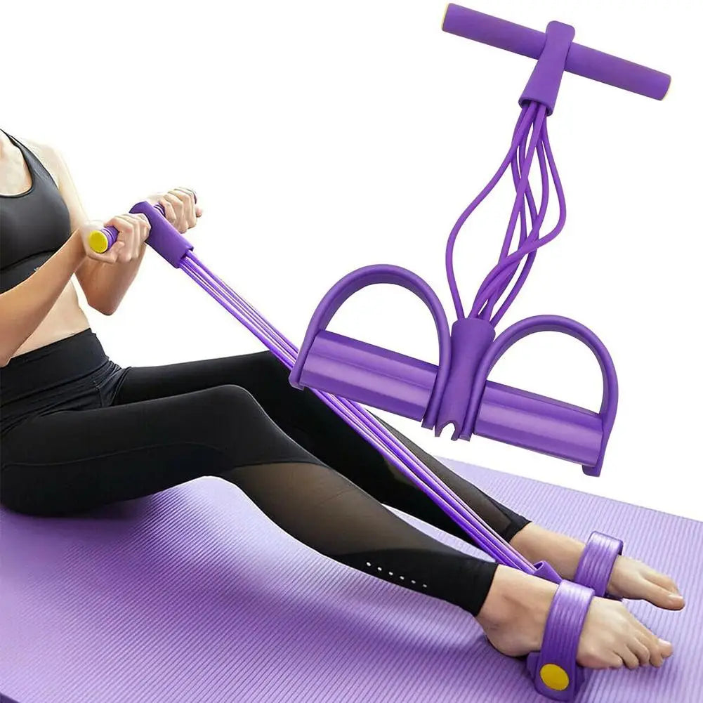 Multifunction Tension Rope, 6-Tube Elastic Yoga Pedal Puller Resistance Band, Natural Latex Tension Rope Fitness Equipment