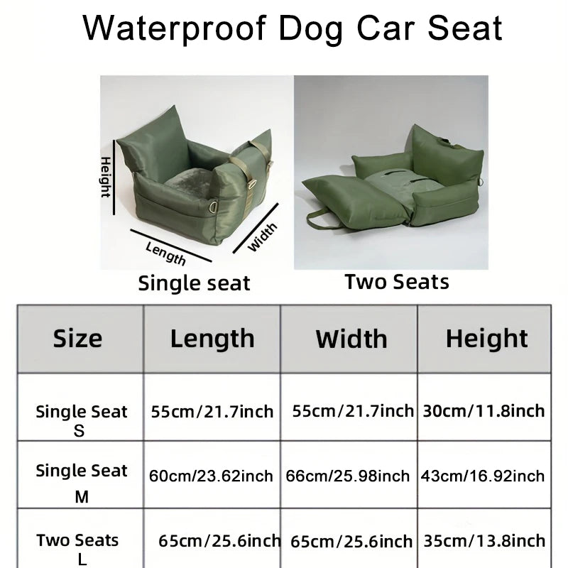 Winter Waterproof Luxury Dog Car Seat Pet Beds Comfortable Puppy Dog Bed Soft Travel Pet Car Seat with Safety Buckle