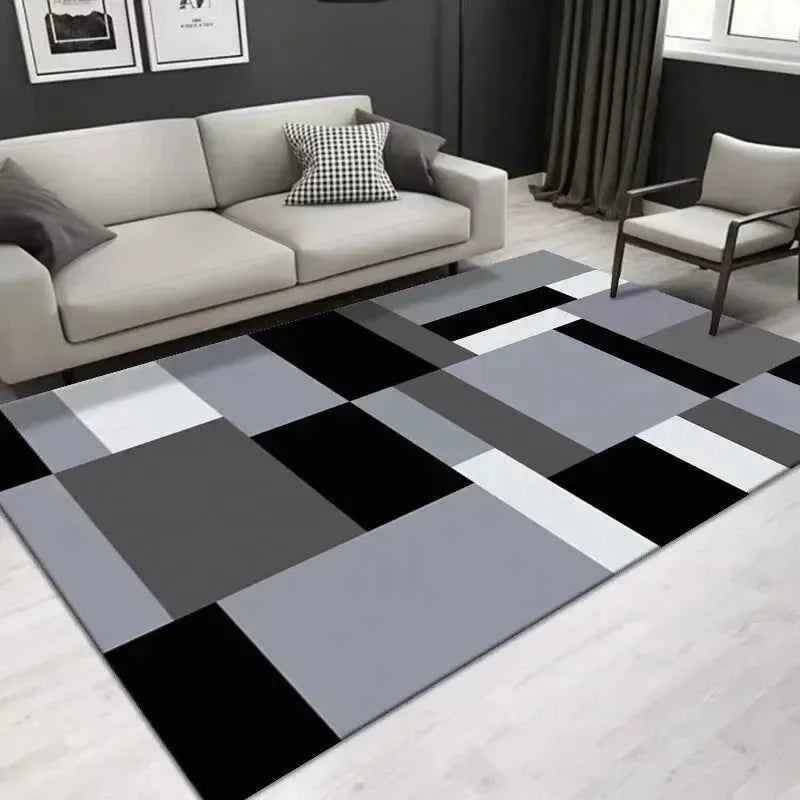 VIKAMA Bedroom Study Floor MAT Geometric Crystal Velvet Carpet Living Room Three-Dimensional Diamond Grid Paving Large Carpet