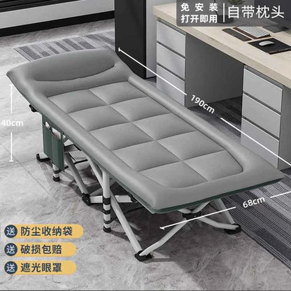 Camping Cot Comfortable with Pad  Portable Folding Bed for Sleeping Single Supports Travel Office Garden Beds  складная кровать