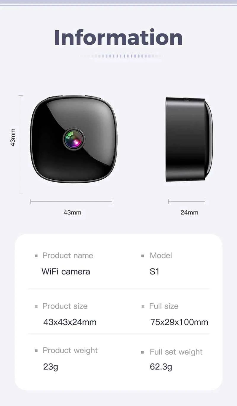 Lenovo Mini Security Camera 1080P WiFi Surveillance Indoor With Motion Detection