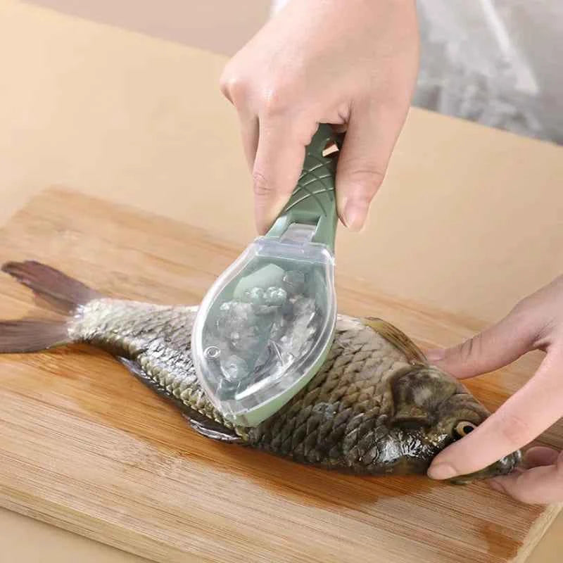 38G ABS Fish Scale Scraper Planer With Cover Kitchen Tools