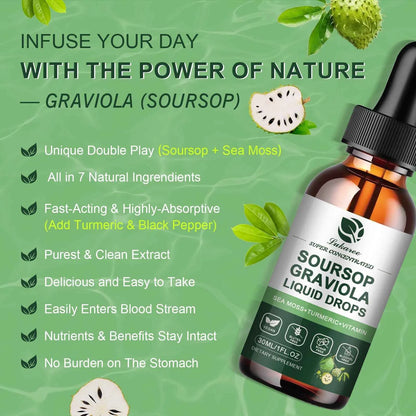 Graviola Soursop Extract Drops 30ml Immunity Digestion Metabolism Detox