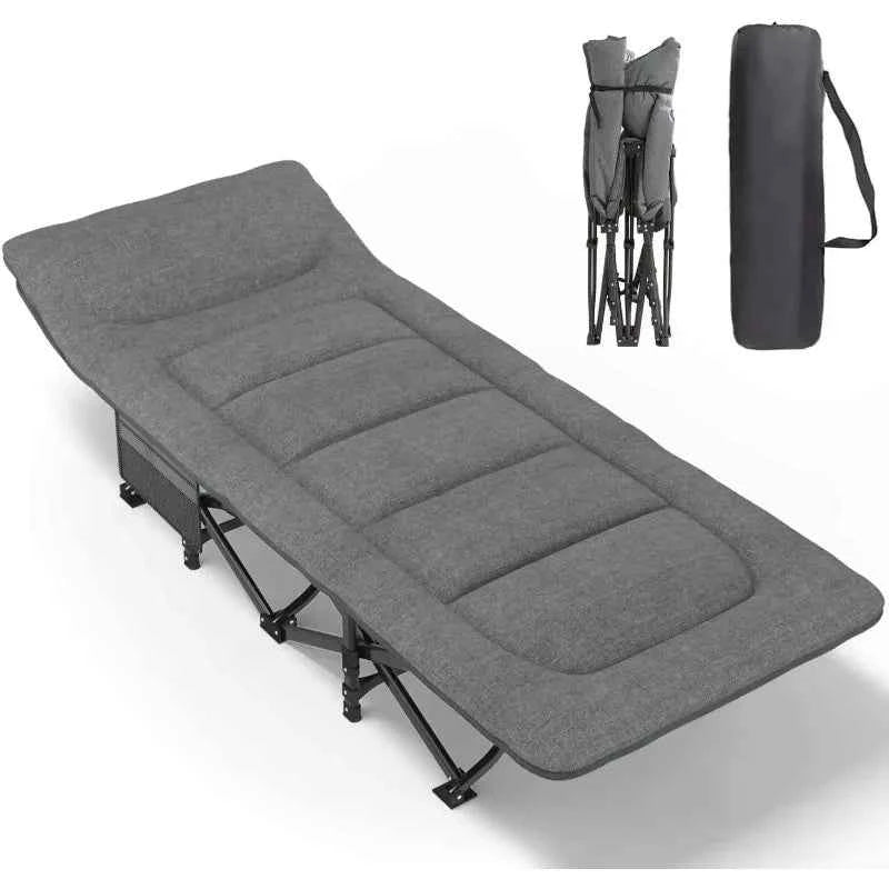 Camping Cot Comfortable with Pad  Portable Folding Bed for Sleeping Single Supports Travel Office Garden Beds  складная кровать