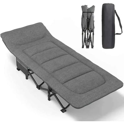 Camping Cot Comfortable with Pad  Portable Folding Bed for Sleeping Single Supports Travel Office Garden Beds  складная кровать