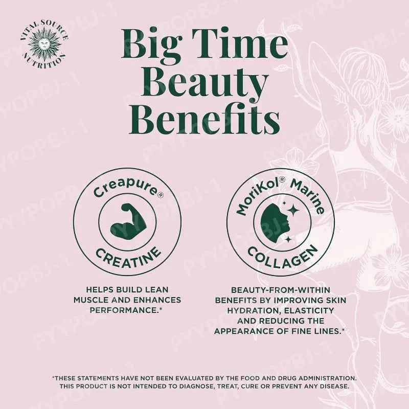 Creatine and Collagen Powder Packs for Strength and Skin Health 20 Servings