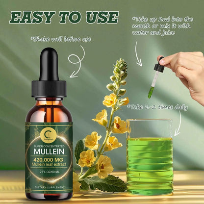 Mullein Drops For Lungs Mullein Leaf Extract Lung Detox And Cleanse Support