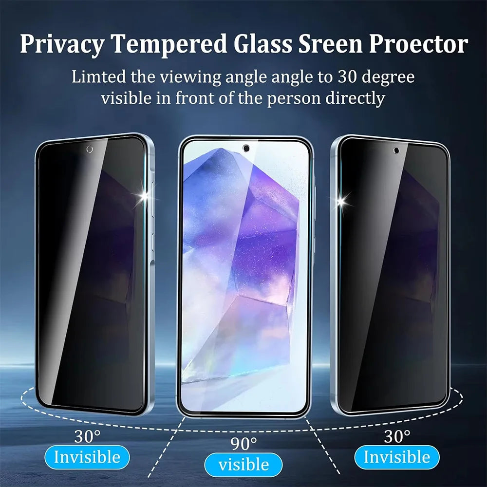 1-4PCS Privacy Screen Protector For Samsung S24 S25 Ultra S23 Plus S22 S21 S20 FE S10e Note 20 10 Lite Anti-Spy Tempered Glass