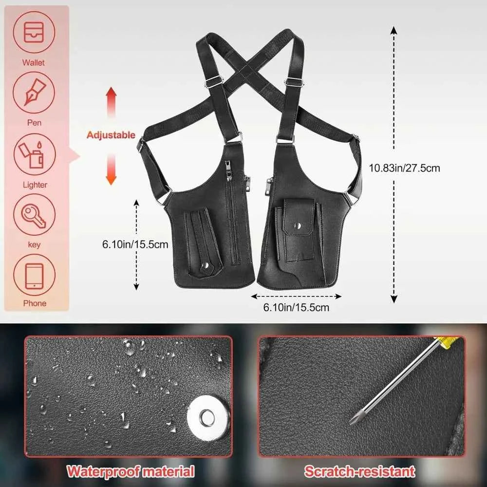 Men's Shoulder Underarm Bag, Anti theft Hidden Adjustable Strap Leather Cover