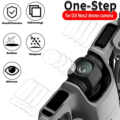 For DJI Neo 2 Lens & Senso & Side Screens Protector 9H Tempered Glass High-definition Camera Films for DJI Neo 2 Hydrogel Film