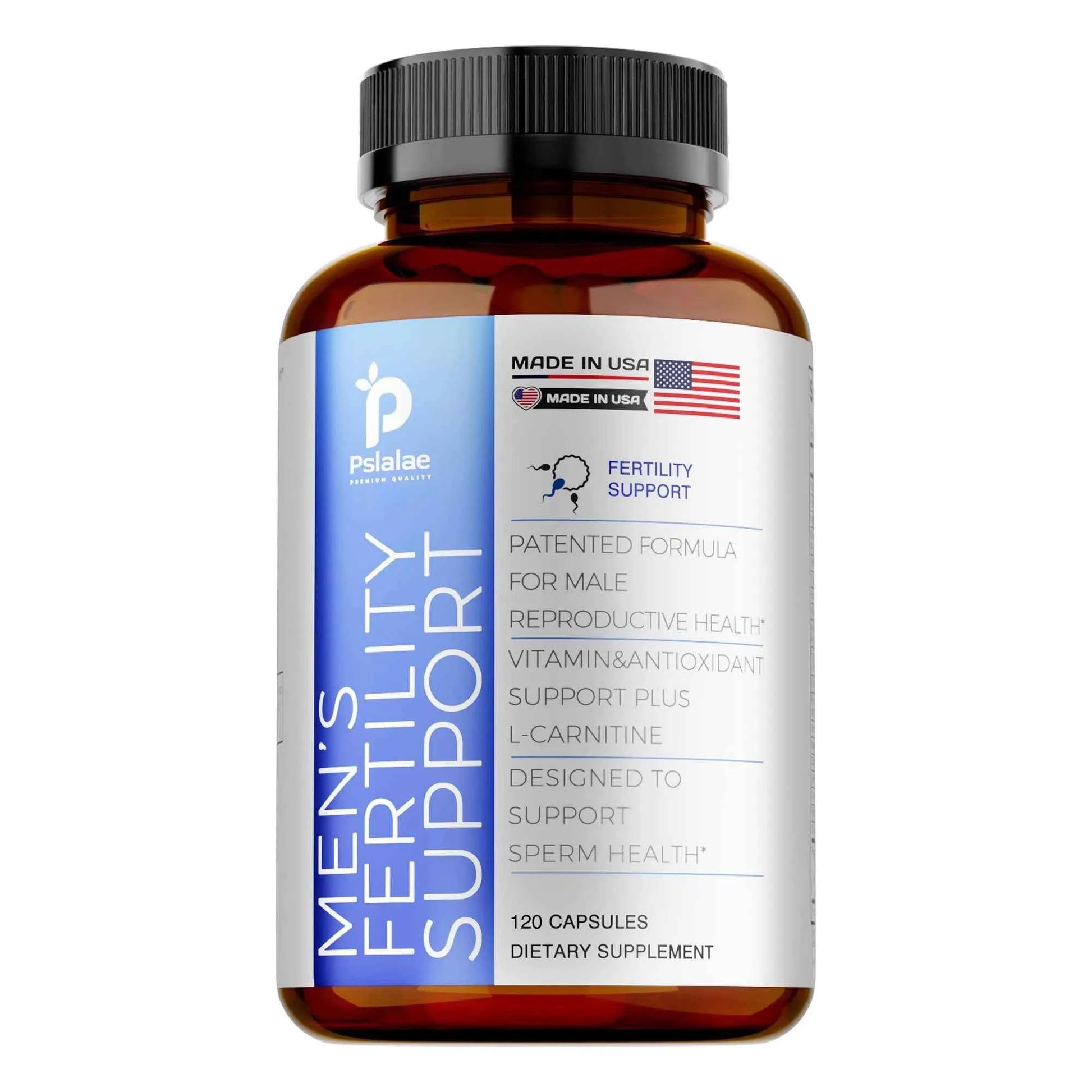 Men's Fertility Support Ginseng Maca LCarnitine Niacin Chromium 120 Capsules
