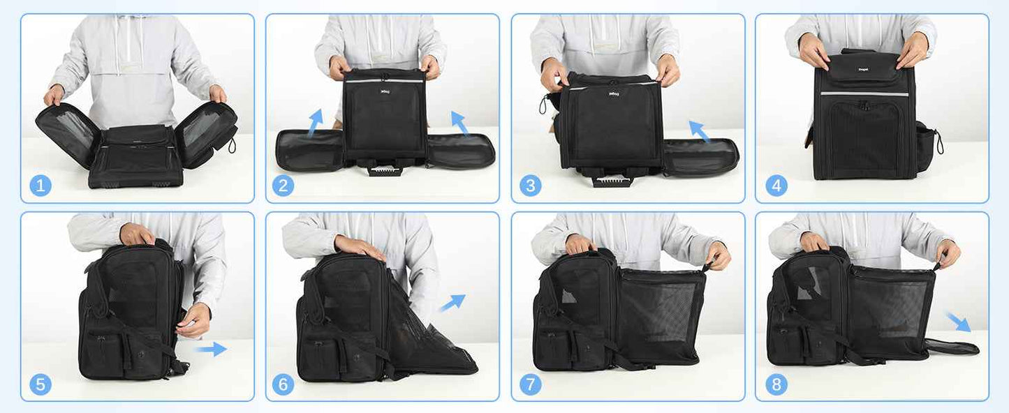 Dogat Pet Backpack Carrier Breathable Mesh Window Foldable For Cats And Dogs
