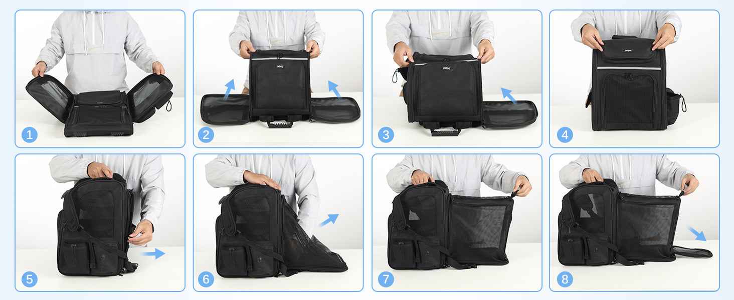 Dogat Pet Backpack Carrier Breathable Mesh Window Foldable For Cats And Dogs
