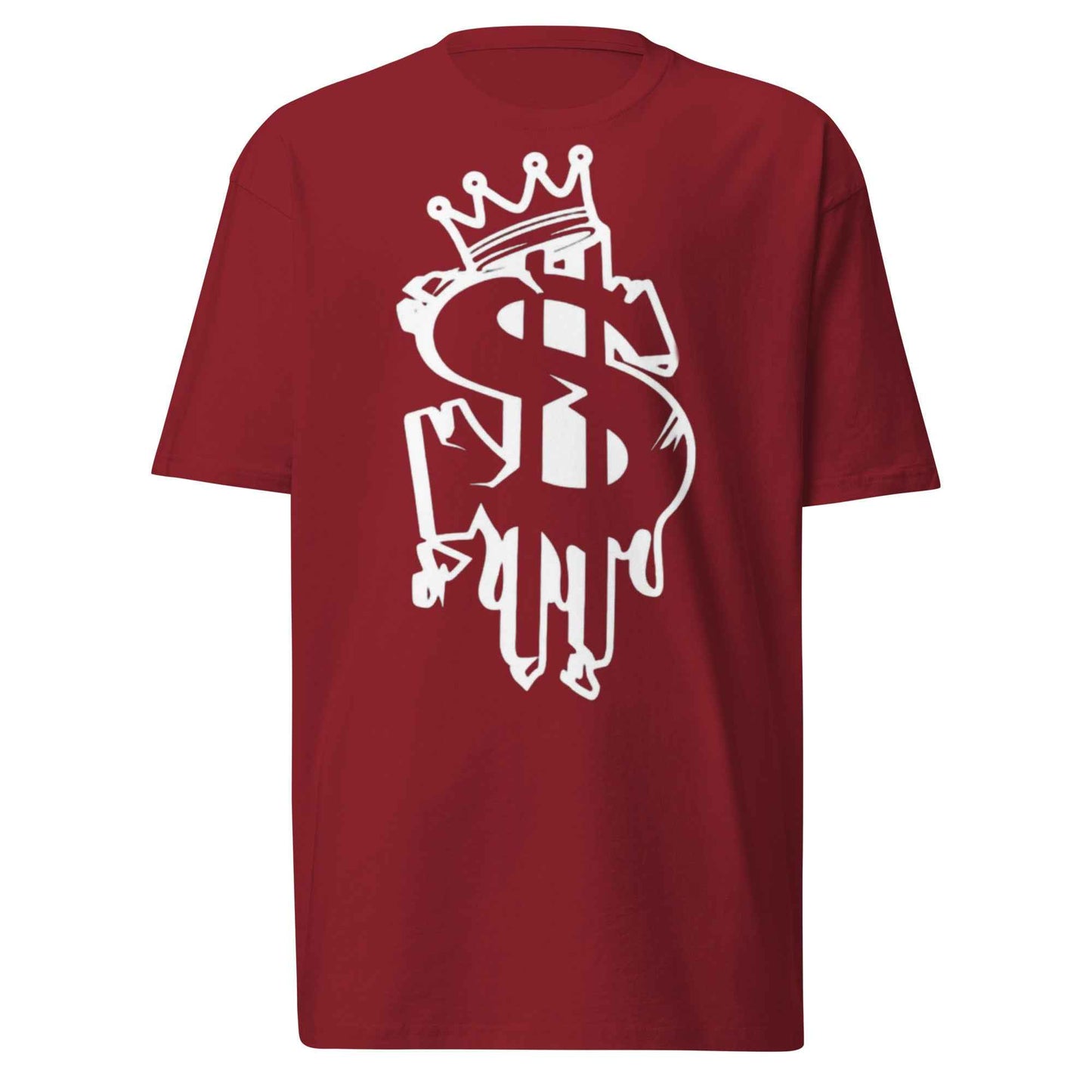 Dollar Sign Men's Premium Heavyweight Tee Charcoal Heather Cotton