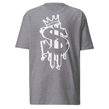 Dollar Sign Men's Premium Heavyweight Tee Charcoal Heather Cotton