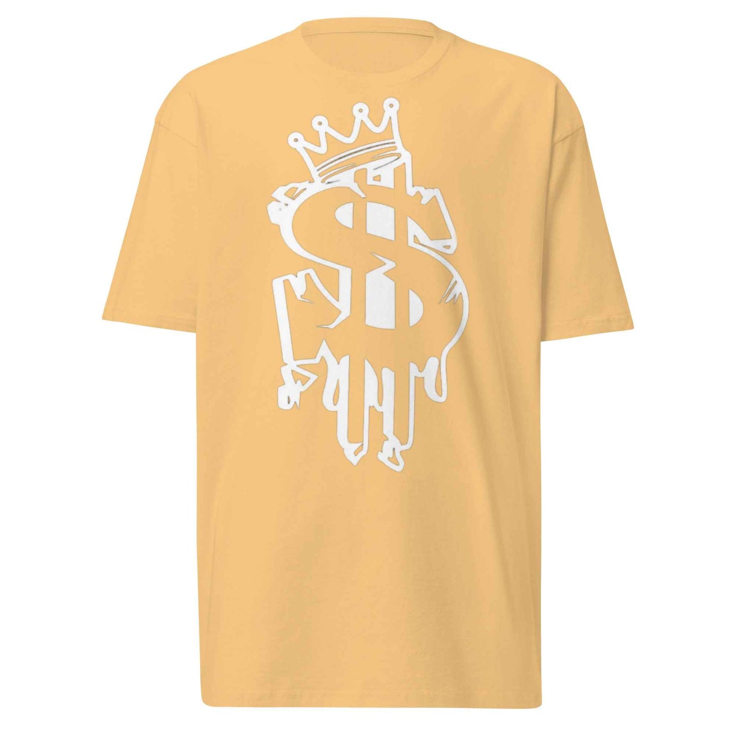 Dollar Sign Men's Premium Heavyweight Tee Charcoal Heather Cotton