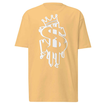 Dollar Sign Men's Premium Heavyweight Tee Charcoal Heather Cotton