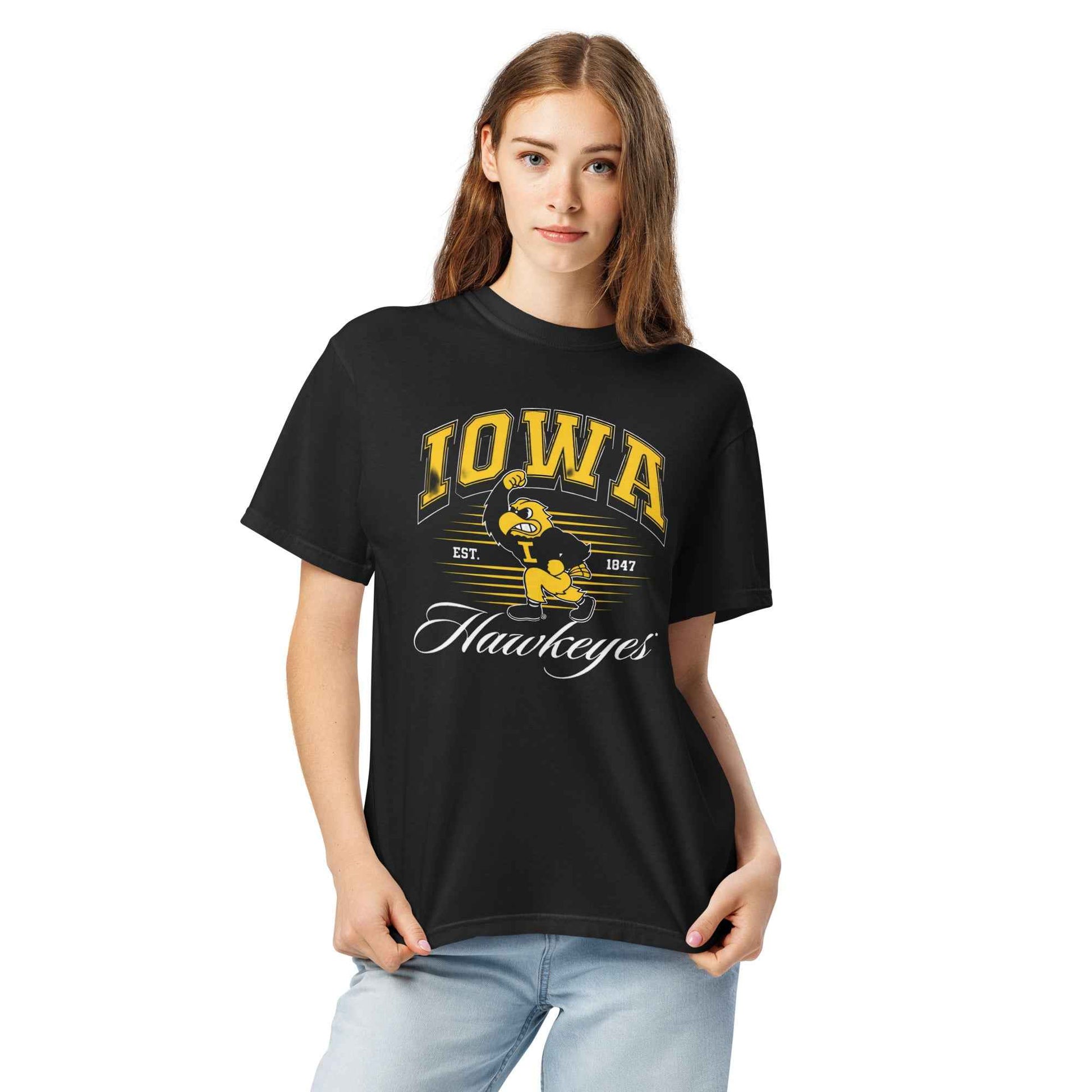 Iowa Hawkeye Vintage Heavyweight Unisex Cotton T Shirt