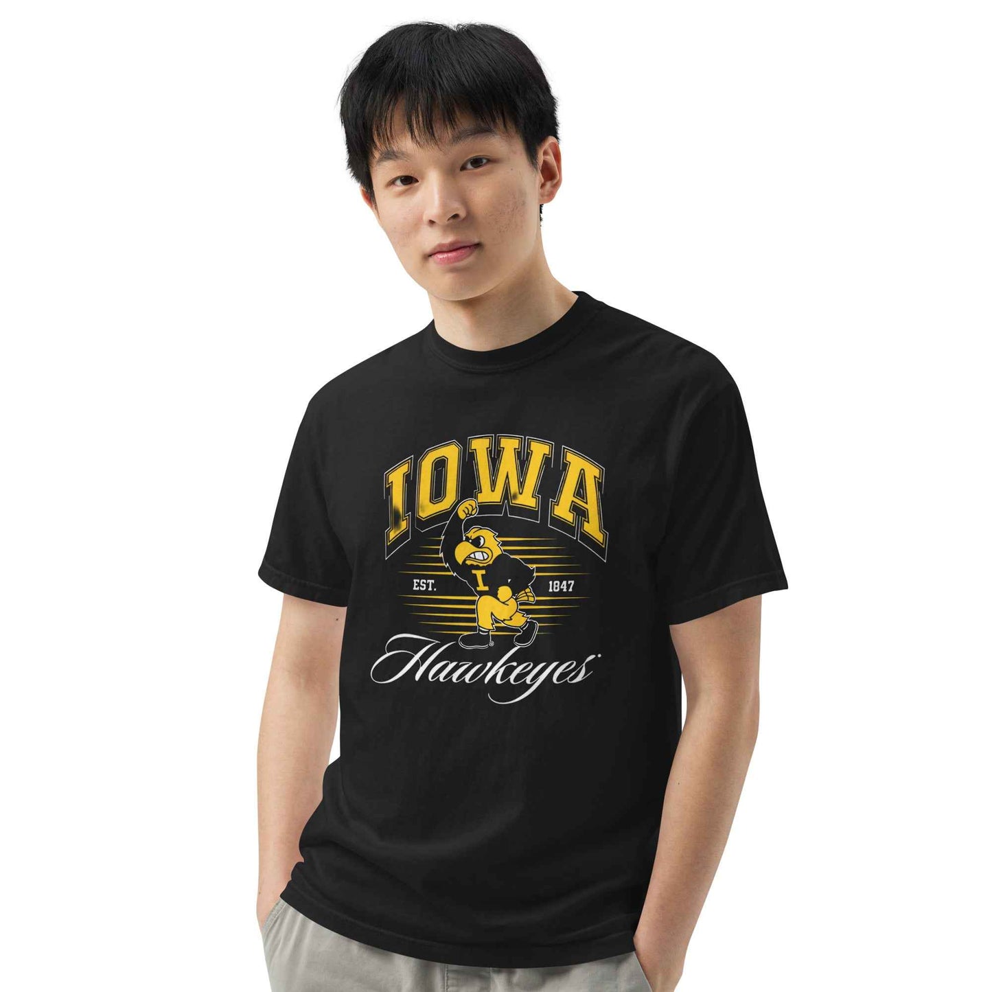 Iowa Hawkeye Vintage Heavyweight Unisex Cotton T Shirt