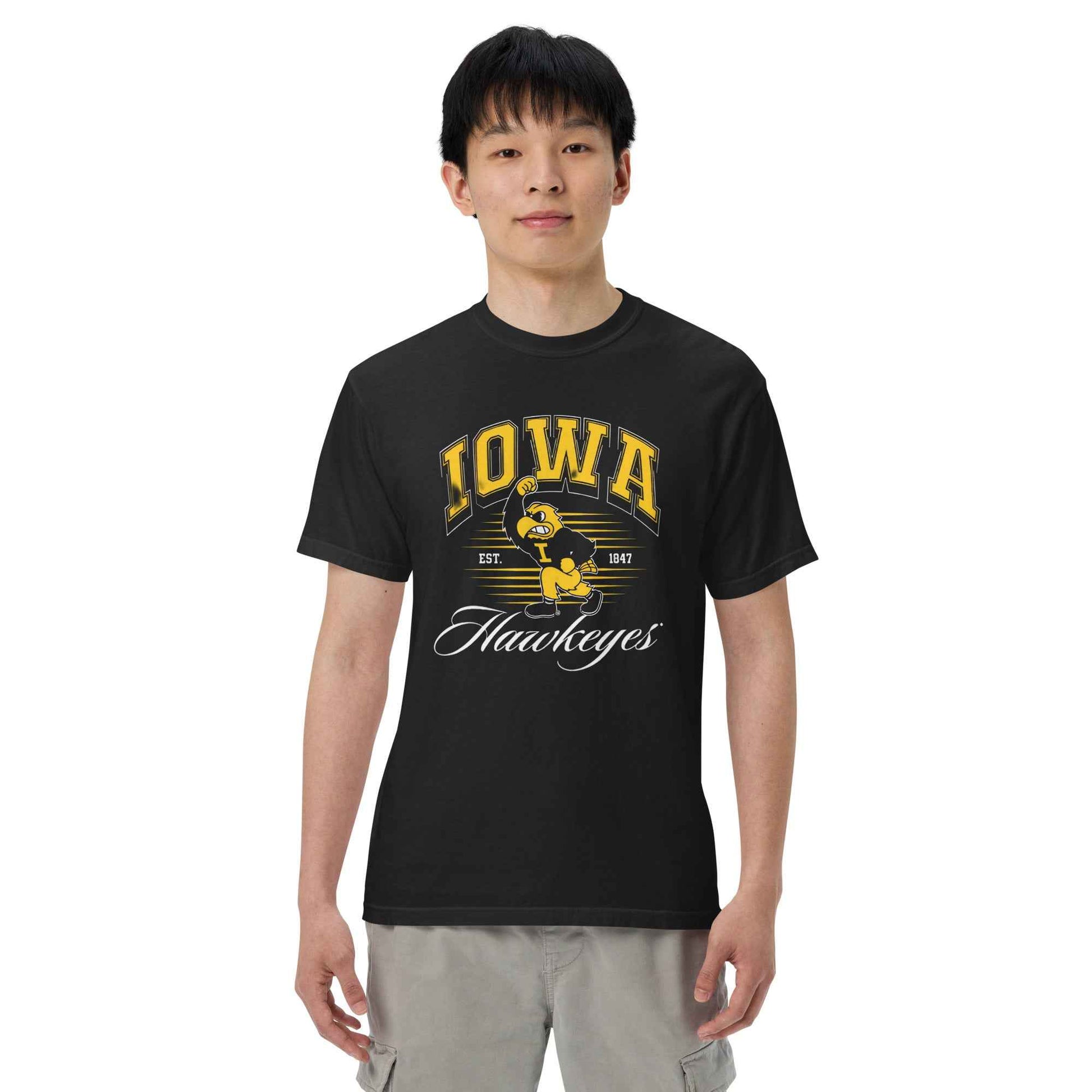 Iowa Hawkeye Vintage Heavyweight Unisex Cotton T Shirt