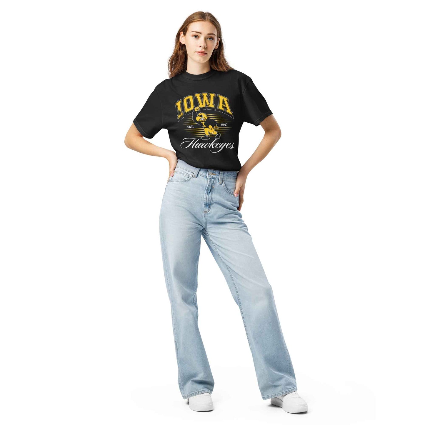 Iowa Hawkeye Vintage Heavyweight Unisex Cotton T Shirt