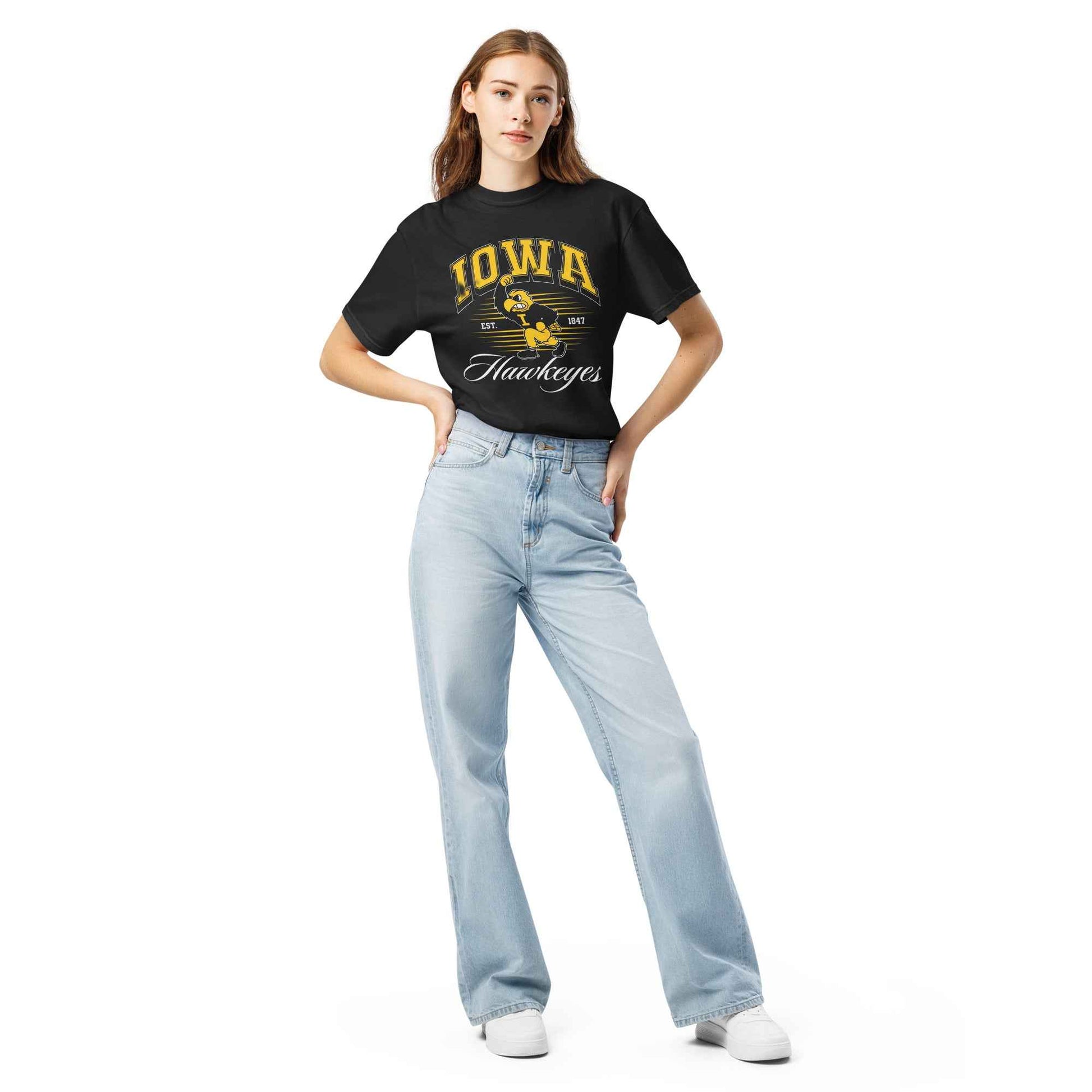 Iowa Hawkeye Vintage Heavyweight Unisex Cotton T Shirt